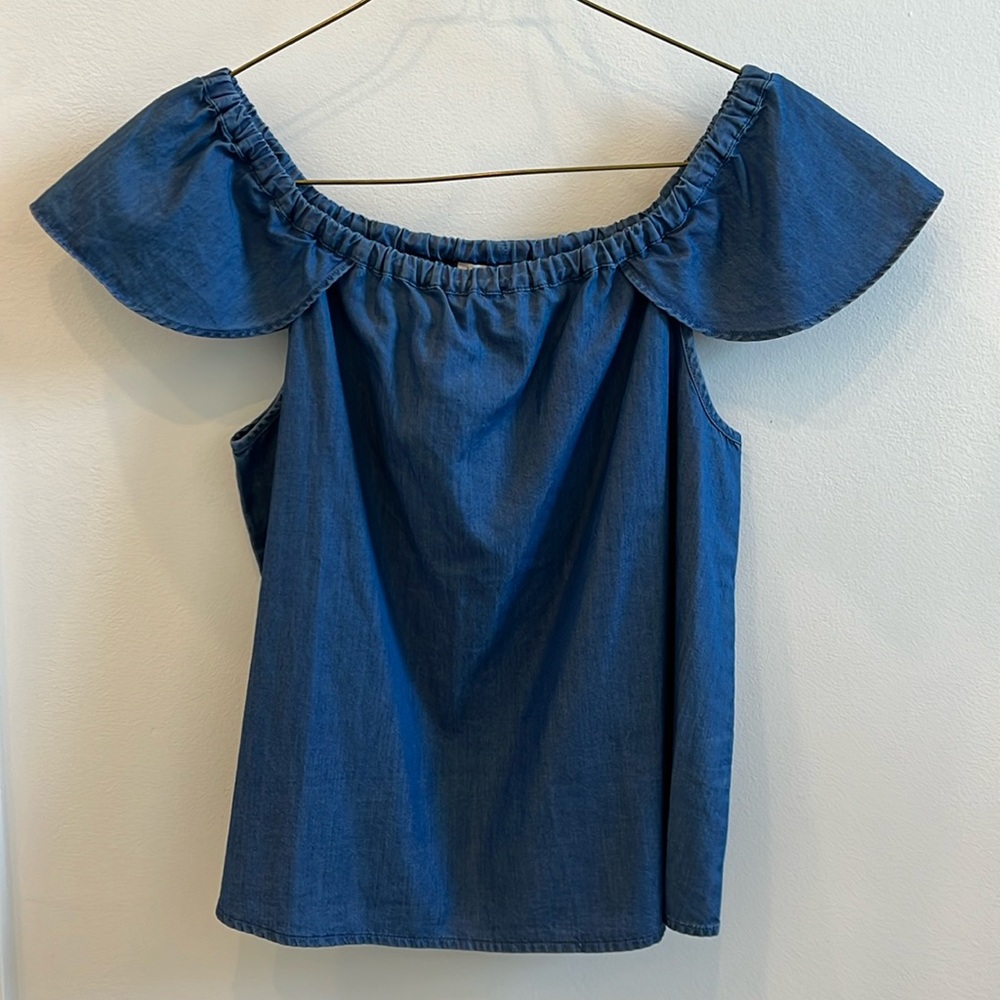 J Crew blue short sleeve top